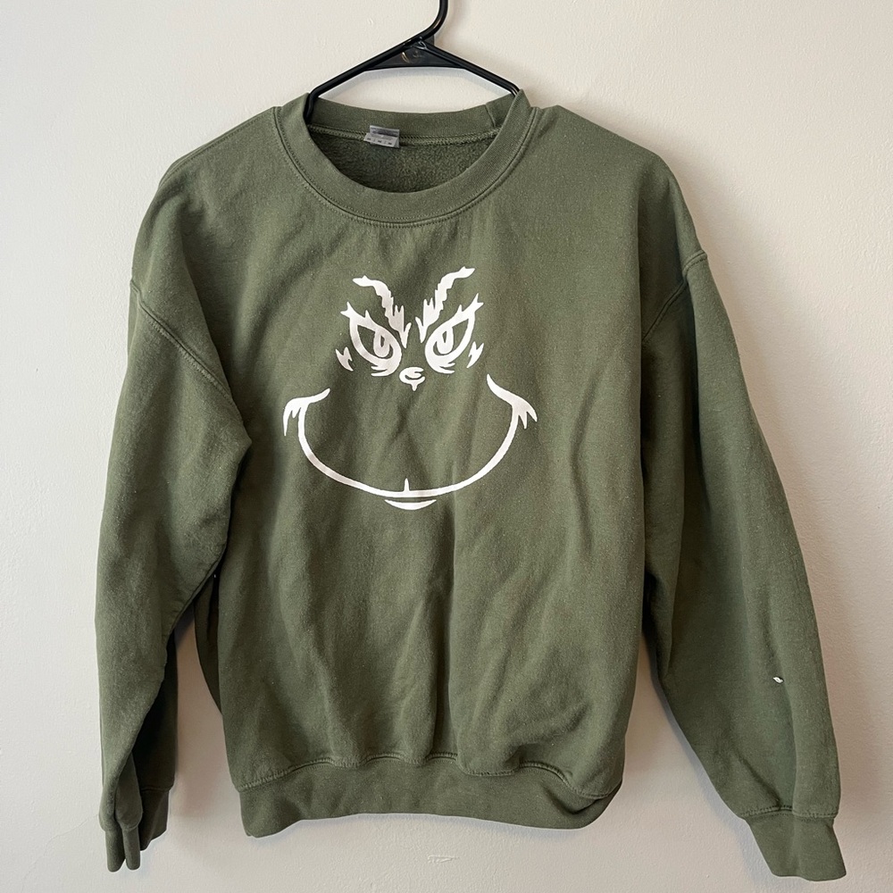 Green Grinch Face Sweater